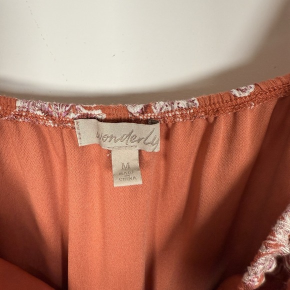 Women's Wonderly Dress Short Peasant Long Sleeve Victorian Burnt Orange Medium - Picture 5 of 6